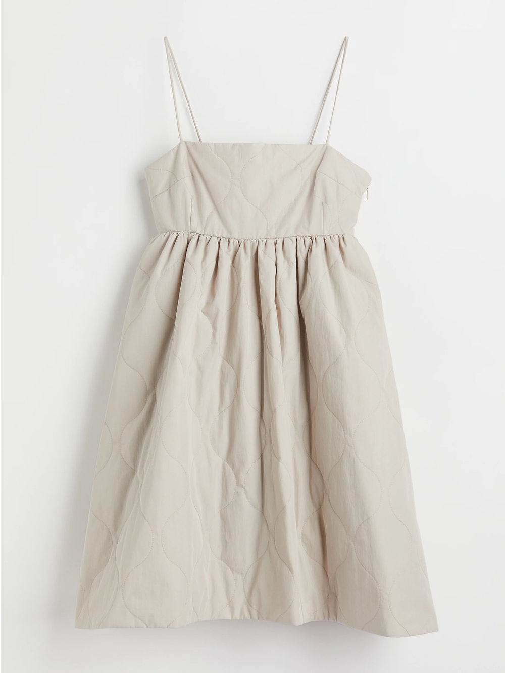 H&M quilted light taupe mini dress